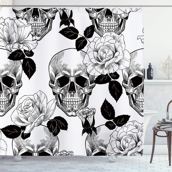 floral skull shower curtains sugar roes skeleton flowers gothic artwork cloth fabric bathroom decor set with 12 pack hooks 60" w
floral skull shower curtains sugar roes skeleton flowers gothic artwork cloth fabric bathroom decor set with 12 pack hooks 60" w