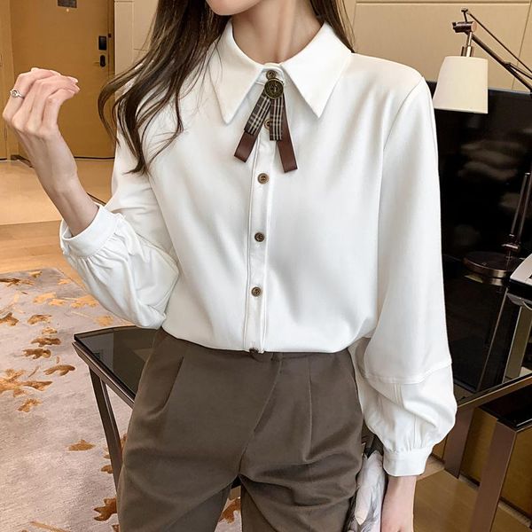 women's blouses & shirts 2021 spring style clothing 2xl plus size female bowknot fashion office lady blusas feminina vero, White
women's blouses & shirts 2021 spring style clothing 2xl plus size female bowknot fashion office lady blusas feminina vero, White