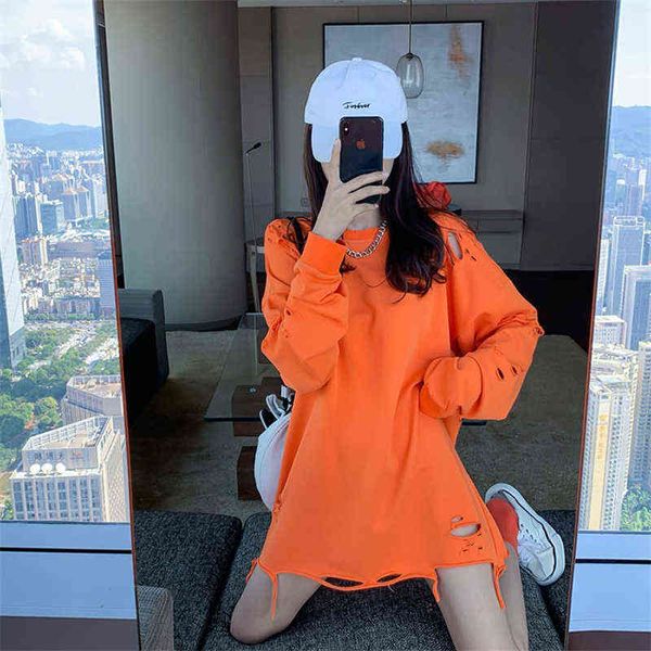2021 women's hoodies & sweatshirts new loose korean version of the missing blasted street hole in autumn and winter long-sleeved jacket, Black
2021 women's hoodies & sweatshirts new loose korean version of the missing blasted street hole in autumn and winter long-sleeved jacket, Black