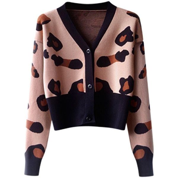 women's knits & tees 2021 retro ins leopard print foreign style t-shirt v-neck cardigan autumn winter slim fit short high waist, White
women's knits & tees 2021 retro ins leopard print foreign style t-shirt v-neck cardigan autumn winter slim fit short high waist, White