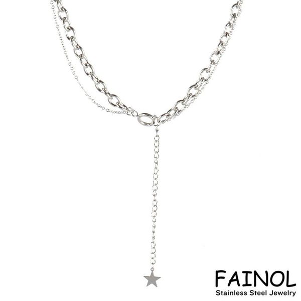 chains punk stainless steel necklace for women necklaces thick chain star pendant charm jewelry gifts, Silver
chains punk stainless steel necklace for women necklaces thick chain star pendant charm jewelry gifts, Silver
