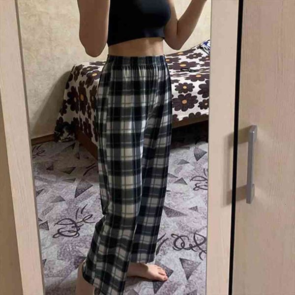 chic women plaid pants high waist super wild teens trendy trouser harajuku student full-length bottoms streetwear wide leg pants, Black;white
chic women plaid pants high waist super wild teens trendy trouser harajuku student full-length bottoms streetwear wide leg pants, Black;white