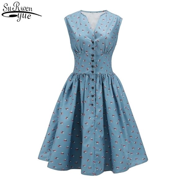 women's single row button printed v-neck sleeveless women dress high waist vintage plus size s-4xl 12856 210427, Black;gray
women's single row button printed v-neck sleeveless women dress high waist vintage plus size s-4xl 12856 210427, Black;gray