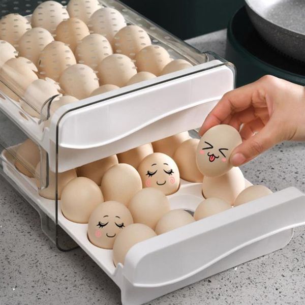 hooks & rails 1pc drawer type egg holder double-layer container transparent refrigerator fresh box storage case
hooks & rails 1pc drawer type egg holder double-layer container transparent refrigerator fresh box storage case
