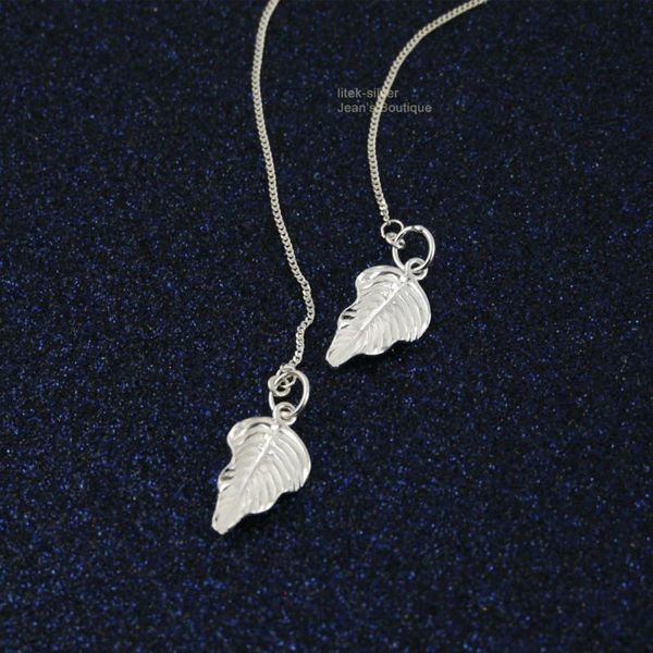 solid sterling silver leaf long thread line threader earrings t18 - #14 dangle & chandelier
solid sterling silver leaf long thread line threader earrings t18 - #14 dangle & chandelier