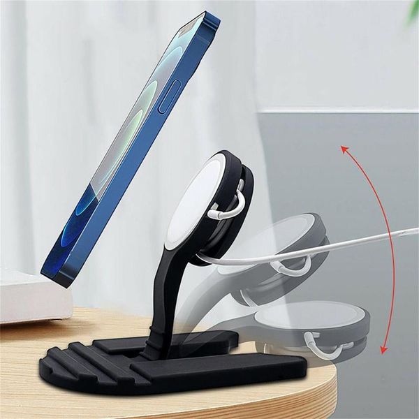wireless charger fast charging dock deskstands for 11 12 pro max portable adjustable arc mobile phone bracket cell mounts & holde holder