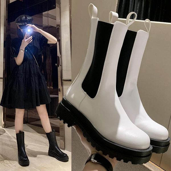 boots 2021 women's summer thick-soled platform short mid-tube design spring female shoes leather, Black
boots 2021 women's summer thick-soled platform short mid-tube design spring female shoes leather, Black