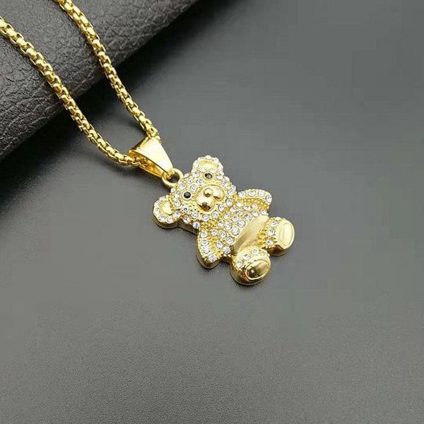 pendant necklaces gold chain hip hop animal necklace stainless steel little bear pendants for men rock jewelry accessories, Silver
pendant necklaces gold chain hip hop animal necklace stainless steel little bear pendants for men rock jewelry accessories, Silver