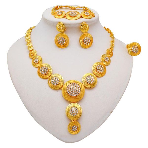 earrings & necklace dubai gold color round jewelry sets for women bracelet ring set african bridal wedding, Silver
earrings & necklace dubai gold color round jewelry sets for women bracelet ring set african bridal wedding, Silver