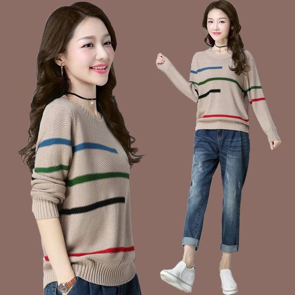 women's sweaters ladies striped sweater elegant threaded sleeve pullover women loose short autumn winter lady korean bottoming shirt to, White;black
women's sweaters ladies striped sweater elegant threaded sleeve pullover women loose short autumn winter lady korean bottoming shirt to, White;black