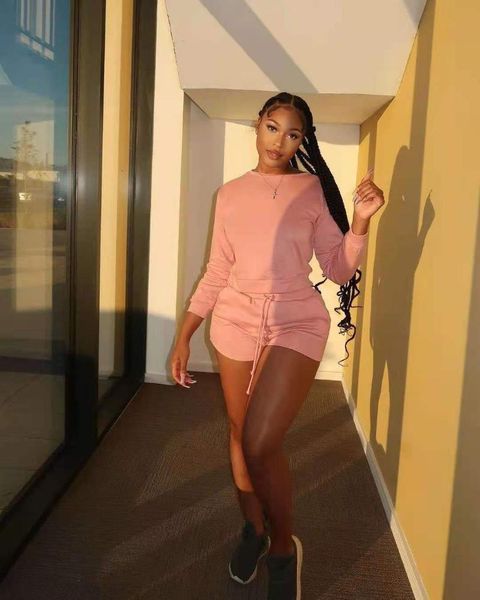 women's tracksuits autumn women two piece shorts set cotton solid color loose sport o-neck long sleeve leisure basic matching suit 2021, Gray
women's tracksuits autumn women two piece shorts set cotton solid color loose sport o-neck long sleeve leisure basic matching suit 2021, Gray