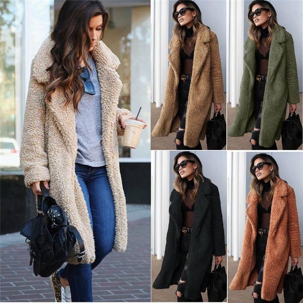 women's jackets hirigin fashion womens lapel teddy bear coat faux fur fleece jacket overcoat female solid long parka ladies casual outw, Black;brown
women's jackets hirigin fashion womens lapel teddy bear coat faux fur fleece jacket overcoat female solid long parka ladies casual outw, Black;brown