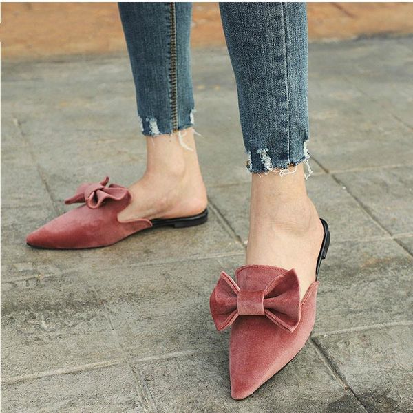 slippers women bowtie flats shoes low heels spring mules for slides flock female pointed toe sweet girls slipper, Black
slippers women bowtie flats shoes low heels spring mules for slides flock female pointed toe sweet girls slipper, Black