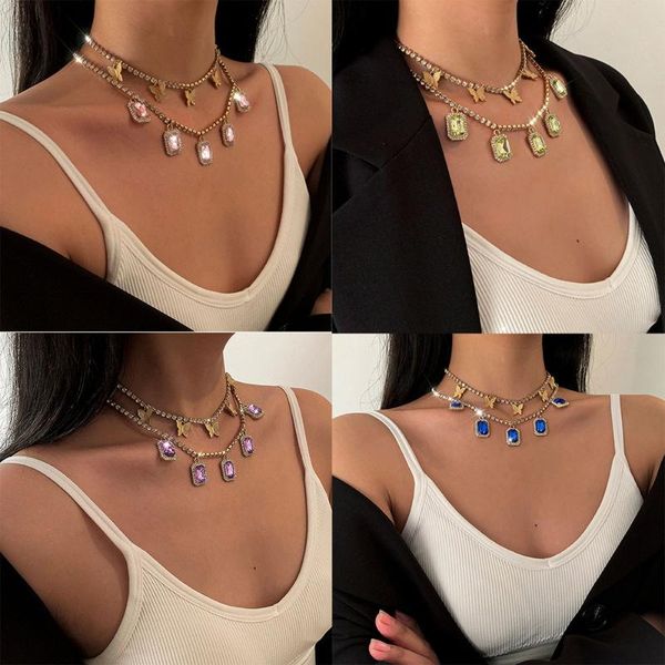 pendant necklaces 2021 fashion gold butterfly color crystal square for women vintage female multilevel chain jewelry, Silver
pendant necklaces 2021 fashion gold butterfly color crystal square for women vintage female multilevel chain jewelry, Silver