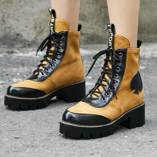 boots autumn women shoes punk thick soled nude ladies lace up casual non slip sole ankle for, Black
boots autumn women shoes punk thick soled nude ladies lace up casual non slip sole ankle for, Black