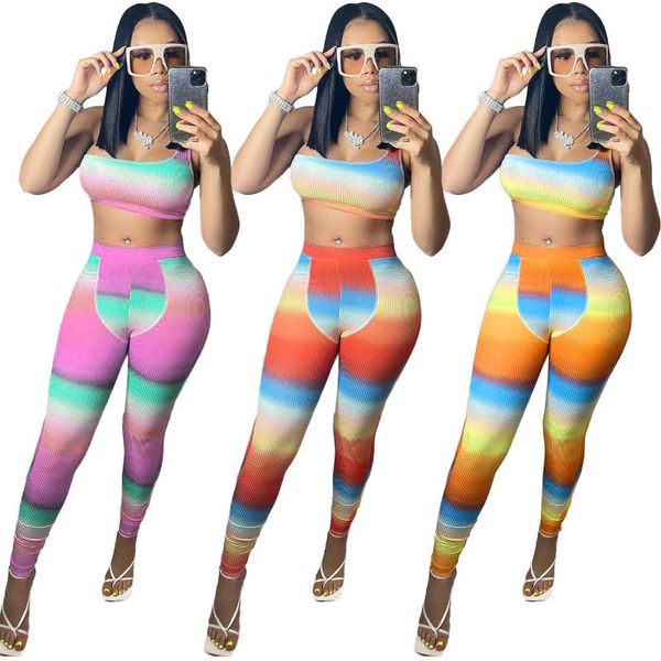 european and american women's clothing gradient printing ribbing sports casual suit two piece pants, White
european and american women's clothing gradient printing ribbing sports casual suit two piece pants, White