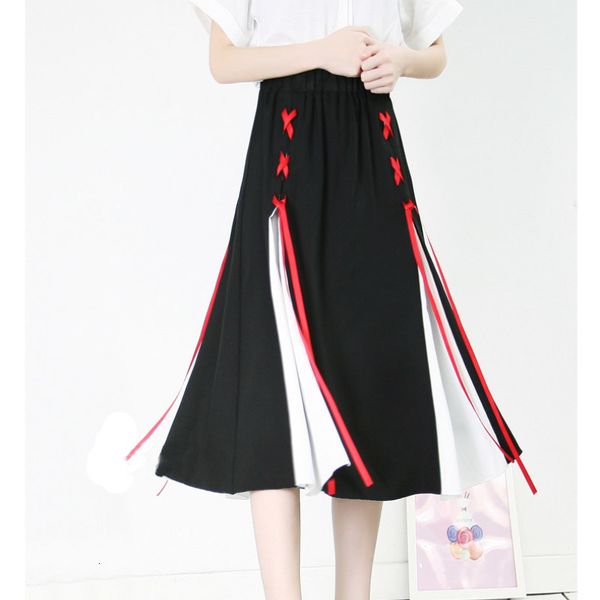 skirts spring lace-up a- line chiffon midi split strap ribbons black/white patchwork pleated flared below knee long skirts
skirts spring lace-up a- line chiffon midi split strap ribbons black/white patchwork pleated flared below knee long skirts