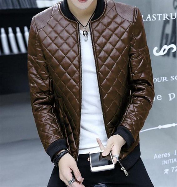 men's fur & faux european and american pu leather jacket coats fashion leisure prismatic checked high collar zipper self-cultivation, Black
men's fur & faux european and american pu leather jacket coats fashion leisure prismatic checked high collar zipper self-cultivation, Black