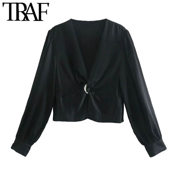 traf women fashion with knot cozy cropped blouses vintage v neck long sleeve female shirts blusas chic 210415, White
traf women fashion with knot cozy cropped blouses vintage v neck long sleeve female shirts blusas chic 210415, White