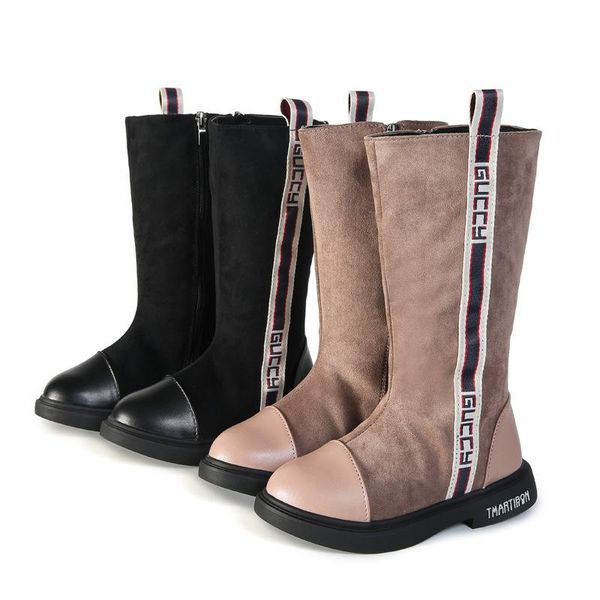 big girls winter boots knee-high princess fashion flock zipper teen black plush patchworked kid party, Black;grey
big girls winter boots knee-high princess fashion flock zipper teen black plush patchworked kid party, Black;grey