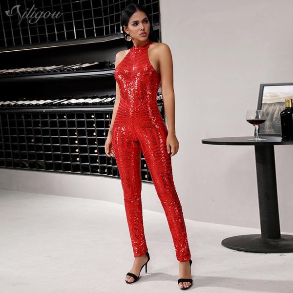 women's jumpsuits & rompers ailigou 2021 summer lady jumpsuit turtleneck sleeveless sequin bodycon elegant club celebrity party wholesa, Black;white
women's jumpsuits & rompers ailigou 2021 summer lady jumpsuit turtleneck sleeveless sequin bodycon elegant club celebrity party wholesa, Black;white
