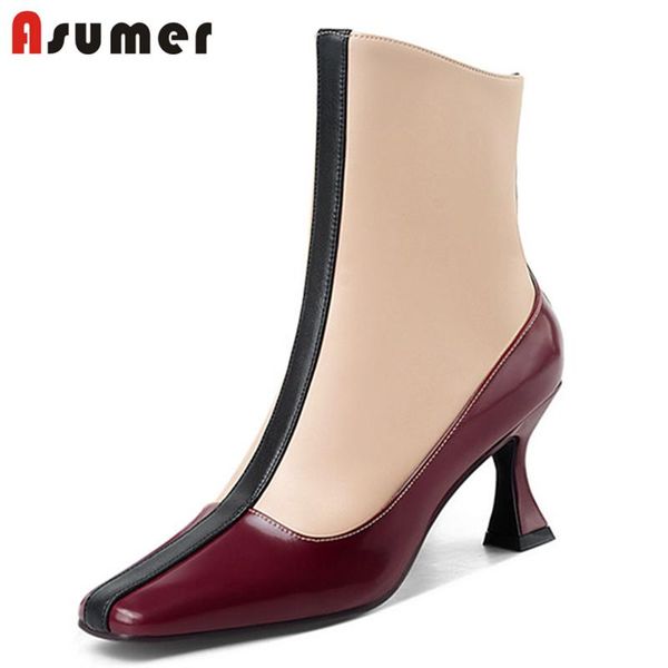 boots asumer 2021 arrive thin high heels women ankle square toe mixed color autumn winter party wedding shoes, Black
boots asumer 2021 arrive thin high heels women ankle square toe mixed color autumn winter party wedding shoes, Black