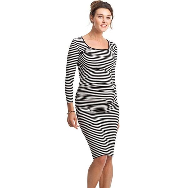 maternity dresses elastic tencel knee-length stripped dress long sleeve o-neck vestidos for working pregnant women elegant mommy clothes, White
maternity dresses elastic tencel knee-length stripped dress long sleeve o-neck vestidos for working pregnant women elegant mommy clothes, White