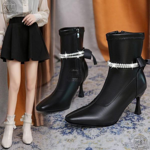 boots fashion pointed women's british style thick heel women spring and autumn elastic solid color shoes wholesale socofy, Black
boots fashion pointed women's british style thick heel women spring and autumn elastic solid color shoes wholesale socofy, Black