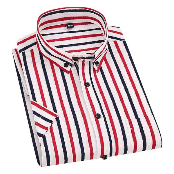 men's casual shirts aoliwen brand men2021 elastic stripe short sleeve for comfortable wrinkle resistant fashion multicolor shirt, White;black 
men's casual shirts aoliwen brand men2021 elastic stripe short sleeve for comfortable wrinkle resistant fashion multicolor shirt, White;black