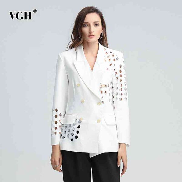 vgh casual hollow out solid blazer for women notched long sleeve double breasted black blazers female fashion new clothing 210421, White;black
vgh casual hollow out solid blazer for women notched long sleeve double breasted black blazers female fashion new clothing 210421, White;black