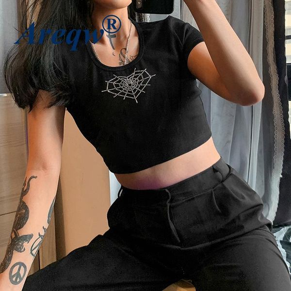 short-sleeved t-shirt women 2021 women's personality rhinestone black slim cropped bottoming short top, White
short-sleeved t-shirt women 2021 women's personality rhinestone black slim cropped bottoming short top, White
