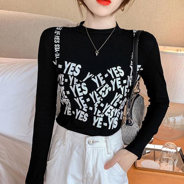 women's t-shirt letter print o-neck tee fashion women spring autumn long sleeve pullover slim fit sweet style all-match clothes, White
women's t-shirt letter print o-neck tee fashion women spring autumn long sleeve pullover slim fit sweet style all-match clothes, White