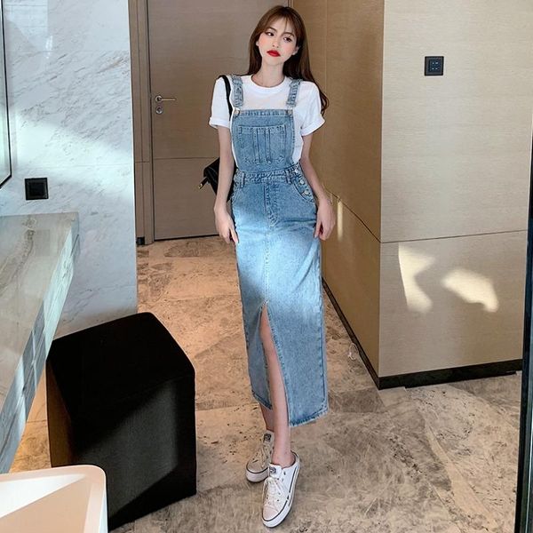 casual dresses #2444 black blue denim overalls dress for women high waisted jeans female split sleeveless spaghetti straps, Black;gray
casual dresses #2444 black blue denim overalls dress for women high waisted jeans female split sleeveless spaghetti straps, Black;gray