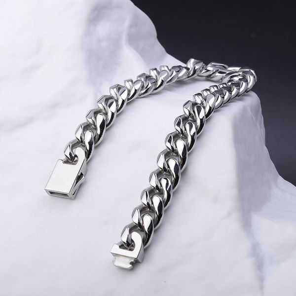 link, chain 16mm stainlesssteel cuban link silver/gold bracelet for hip-hop young men gifts people jewelry, Black
link, chain 16mm stainlesssteel cuban link silver/gold bracelet for hip-hop young men gifts people jewelry, Black