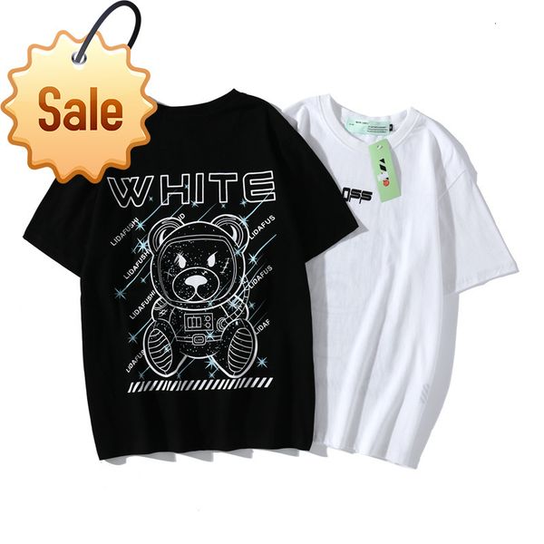 stylef 2022off short sleeve spring summer white bear print casual loose men's and women's t-shirt, White;black
stylef 2022off short sleeve spring summer white bear print casual loose men's and women's t-shirt, White;black