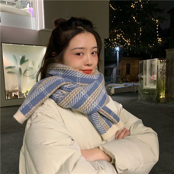 scarves korean skin friendly knitted scarf womens winter fashion warm and versatile thickened bib, Blue;gray
scarves korean skin friendly knitted scarf womens winter fashion warm and versatile thickened bib, Blue;gray