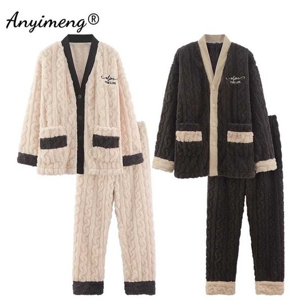 fashion leisure winter thick pajamas for couple warm pajama set men preppy pj cardigan pijama good quality 211215, Black;red
fashion leisure winter thick pajamas for couple warm pajama set men preppy pj cardigan pijama good quality 211215, Black;red