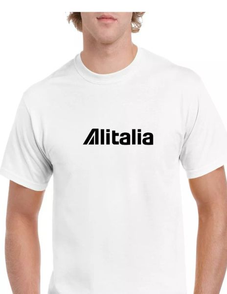 alitalia black retro logo italian airline white cotton short sleeve t-shirt, White;black
alitalia black retro logo italian airline white cotton short sleeve t-shirt, White;black