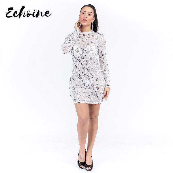 casual dresses women full sleeve sequined mesh perspective dress winter spring club night party bandage mini white vestidos s-2xl, Black;gray
casual dresses women full sleeve sequined mesh perspective dress winter spring club night party bandage mini white vestidos s-2xl, Black;gray