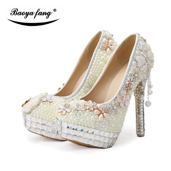 fashion women beaded wedding shoes bridal party dress beige pearl high heels platfomr woman pumps free, Black
fashion women beaded wedding shoes bridal party dress beige pearl high heels platfomr woman pumps free, Black
