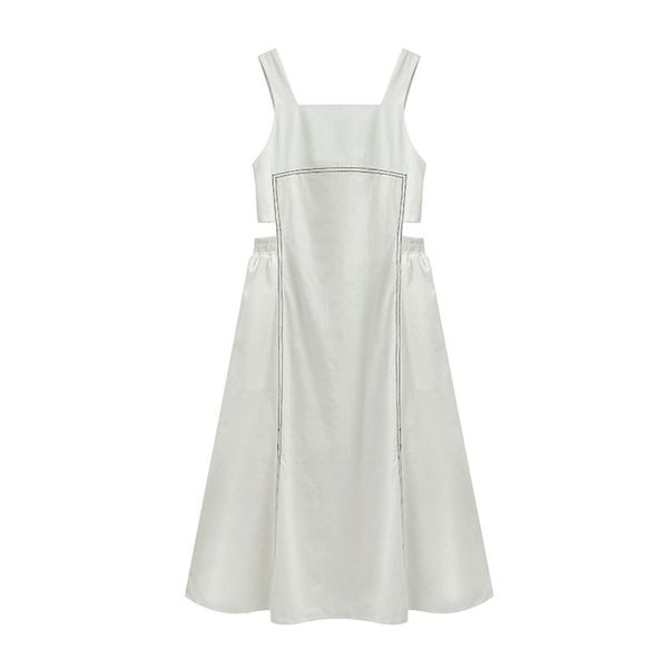 white black strapless spaghetti strap tank sleeveless hollow out backless knee length dress french d1659 210514, Black;gray
white black strapless spaghetti strap tank sleeveless hollow out backless knee length dress french d1659 210514, Black;gray