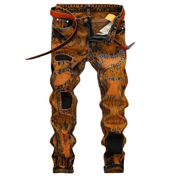 motorcycle pants retro european and american jeans men's hole personality old straight tube embroidered cotton, Blue
motorcycle pants retro european and american jeans men's hole personality old straight tube embroidered cotton, Blue