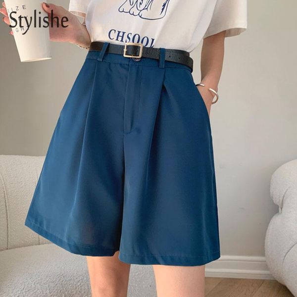 women's shorts casual wide leg women office button pocket half- length female summer bf blue high waisted for, White;black
women's shorts casual wide leg women office button pocket half- length female summer bf blue high waisted for, White;black