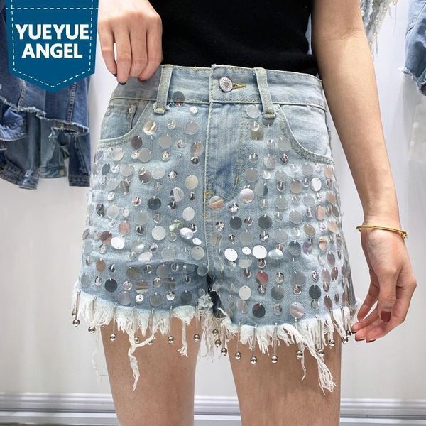 womens summer high waist sequins embroidered denim shorts street punk clubwear fashion frayed casual female wide leg shorts1, White;black
womens summer high waist sequins embroidered denim shorts street punk clubwear fashion frayed casual female wide leg shorts1, White;black
