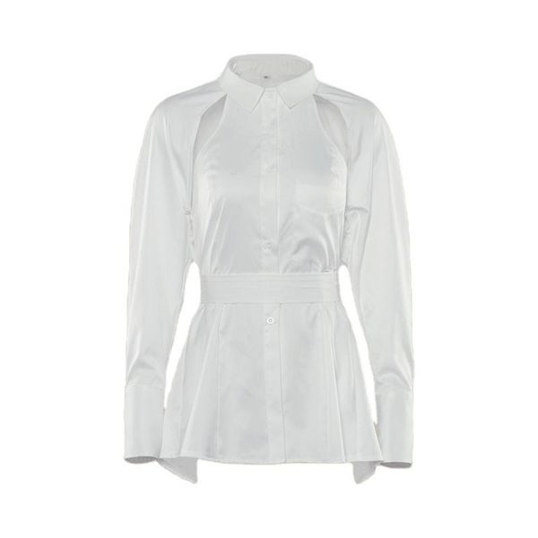 women's blouses & shirts fanco 2021 spring long sleeve white blouse waist leaking back hollow tie shirt solid color female fashion blus
women's blouses & shirts fanco 2021 spring long sleeve white blouse waist leaking back hollow tie shirt solid color female fashion blus