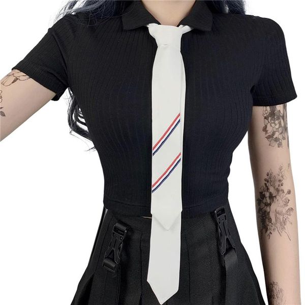 women's t-shirt rib knit shirt casual lapel button front short sleeve crop with neck tie t-shirts for young teen girls 2021, White
women's t-shirt rib knit shirt casual lapel button front short sleeve crop with neck tie t-shirts for young teen girls 2021, White