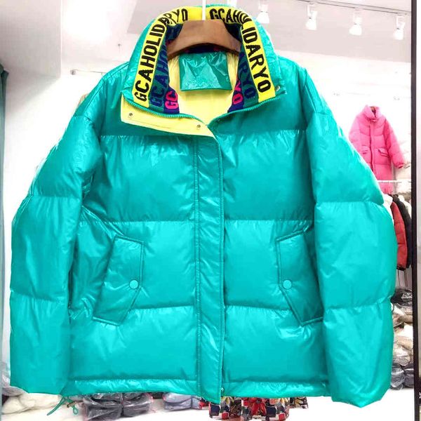 down coat wash letter candy color stitched jacket 2021 winter stand collar thickened warm bread, Black
down coat wash letter candy color stitched jacket 2021 winter stand collar thickened warm bread, Black