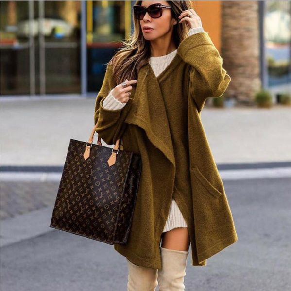 women's trench coats ladies long sleeve solid loose overcoat cardigan outwear women autumn casual winter warm wool lapel coat, Tan;black
women's trench coats ladies long sleeve solid loose overcoat cardigan outwear women autumn casual winter warm wool lapel coat, Tan;black