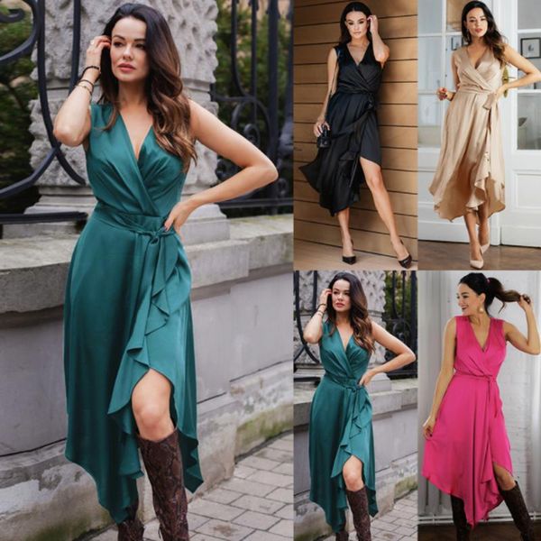 casual dresses robe femme strap midi women dress 2021 asymmetrical belt holiday a-line summer sleeveless party vestidos mujer verano, Black;gray
casual dresses robe femme strap midi women dress 2021 asymmetrical belt holiday a-line summer sleeveless party vestidos mujer verano, Black;gray