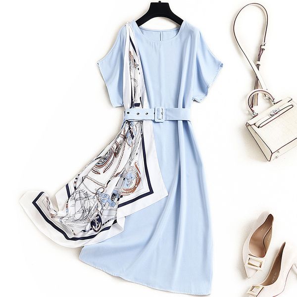 two piece dress you'll see women's dresses batwing fashion sleeves printed solid cut scarf loose casual dress elegant robe s-xxl 6, White
two piece dress you'll see women's dresses batwing fashion sleeves printed solid cut scarf loose casual dress elegant robe s-xxl 6, White